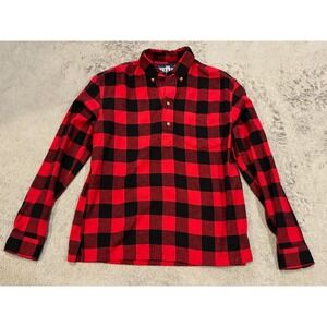 Chubbies The Nutter Flannel Shirt Mens M Pullover Red Black Plaid Long Sleeve